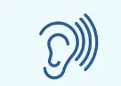 Ear with sound waves icon representing hearing, listening, or audio feedback.